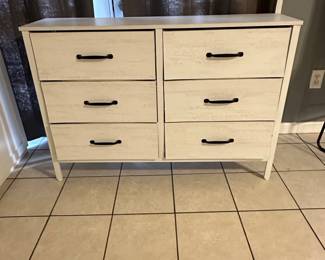 White 6 Fabric Drawer Dresser