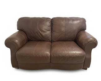 Brown Leather Loveseat