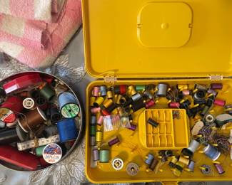 Vintage Wilson Sewing Kit with Assorted Threads  Notions