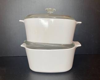 White Casserole Dishes with Glass Lids