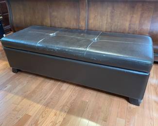 Faux Leather Storage Bench