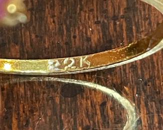 K Gold Flower Gemstone Ring second image