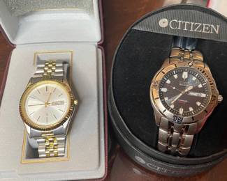 Citizen EcoDrive Titanium Diver Style Watch and Citizen TwoTone Quartz DayDate Watch
