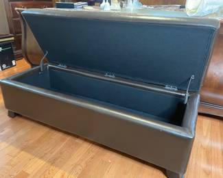 Faux Leather Storage Bench second image