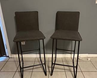 Modern Upholstered Bar Stools Set of 2