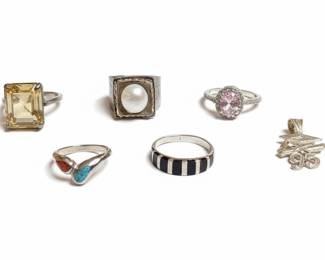 Sterling Silver Rings and Pendant