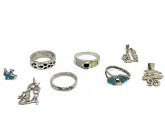 Sterling Silver Jewelry with Turquoise and Inlay Accents