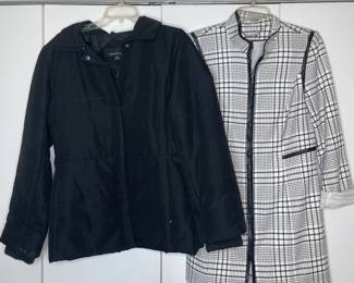 Jones New York Black Puffer Jacket  White or Black Plaid Jacket