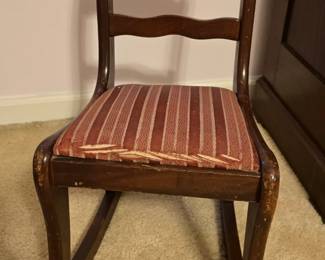 Vintage Child's Rocker -Mahogany