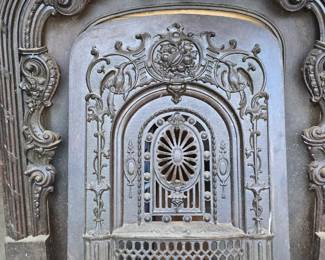 Antique Cast Iron Fireplace Insert---The REAL deal!