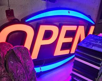 OPEN SIGN LIGHTED