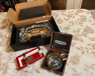 Collectible cigar ashtrays..Fuente Opus X...The Big Smoke/Ritzenhoff and Rare estate Reserve/Chateau De la Fuente 1992 in box/never used...