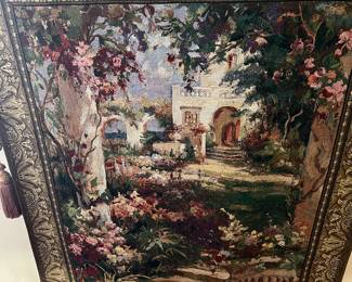Ancient Garden Tapestry signed Ava Oxley