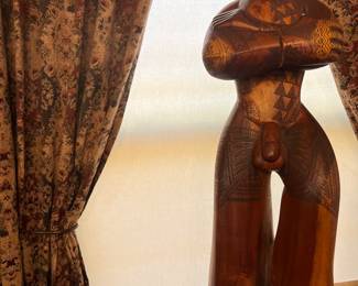Beautiful Hawaiian hand carved statute (38 ") signed Tony Pico