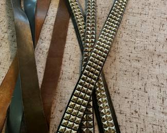 Men'svintage  belts:  Dolce Gabanna, 3 Studded, Heritage Hawaii Dugout canoe, Abercrombie & Fitch