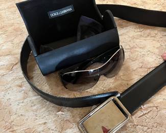 Dolce & Gabbana sunglasses with case...D  & G men's belt...excellent condition