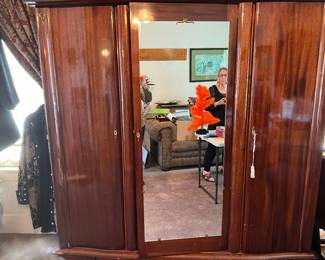 Beautiful Mahogany Classic/ Art Deco Armoire/straight lines/great condition