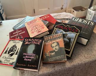 Books:  subject matter ghosts, Dracula, Frankenstein, Mystic....small selection of his collection