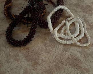 Hawiian Puka necklace and Wili Wili Seed Leis