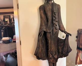 7+ foot (probably from Bali) vintage wood statute..Great conversation piece!