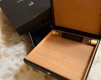 Dunhill leather case cigar travel humidor