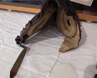Vintage leather pilot  helmet 
