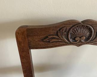 Antique French Louis XV Style Walnut Ladder Back Side Chair with Rush Seat