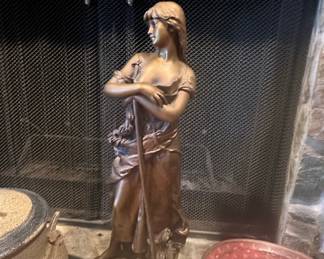 Bronze Figurine of a Woman with a Scythe, after Hippolyte François Moreau