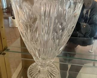Cut Crystal Vase with Scalloped Rim