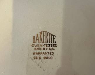 Harker Bake-Rite Fruit Basket Oval Platter with 22K Gold Trim