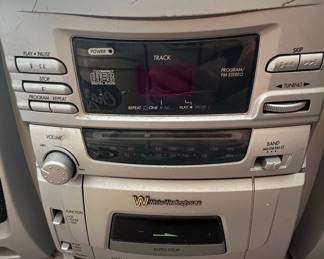White Westinghouse Stereo System with CD Player and Cassette Deck