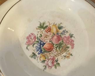 Harker Bake-Rite Fruit Basket Oval Platter with 22K Gold Trim