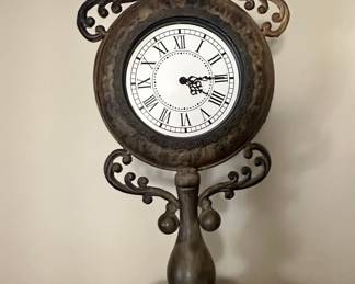 Vintage Ornate Metal Mantel Clock with Roman Numerals - Richard Ward Winchester Style