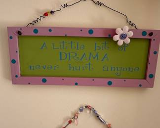 Handmade "A Little Bit of Drama" and "Believe" Beaded Wall Decor Set