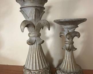 Pair of Fleur-de-lis Pedestal Candle Holders
