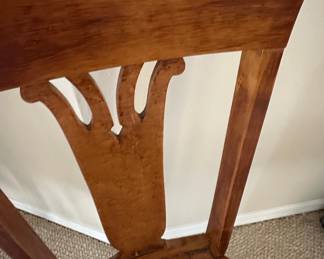 Antique Neoclassical Side Chair with Flame Splat and Cane Seat