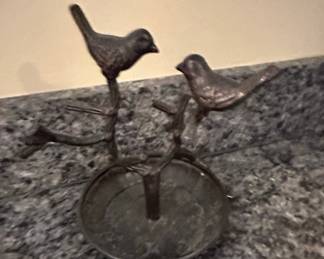 Vintage Metal Bird Candlestick Holder
