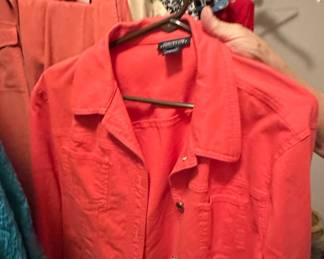 Jones New York Signature Coral Linen Blend Shirt