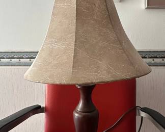 Vintage Tapered Table Lamp with Textured Linen-Look Shade