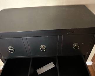 Black Lacquered Campaign Chest of Drawers