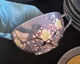 Vintage Japanese Lusterware Cherry Blossom Tea Set