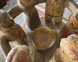 Terracotta 'Circle of Friends' Candle Holder Figurine