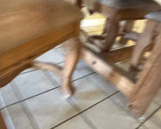 Rustic Oak Dining Set with Upholstered Chairs