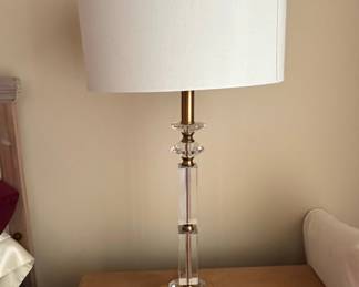 Crystal and Brass Table Lamp