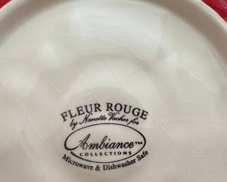 Fleur Rouge by Nanette Vacher for Ambiance Collections Red Poppy Salad/Dessert Plate