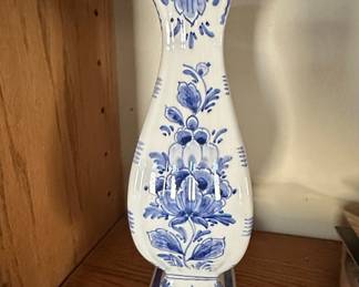 Delft Blue Vase with Floral Motifs