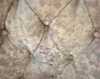 Victorian Walnut Rocking Chair with Floral Upholstery