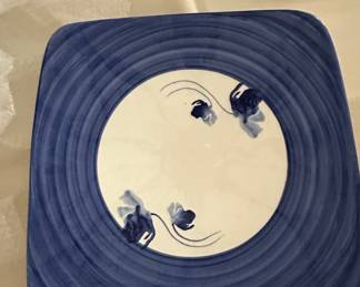 Pier 1 "Poppies" Handpainted Earthenware Square Plate