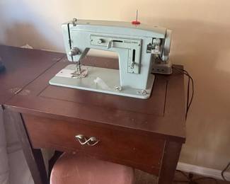 Vintage Sears Kenmore Sewing Machine Model 148.12140 in Cabinet