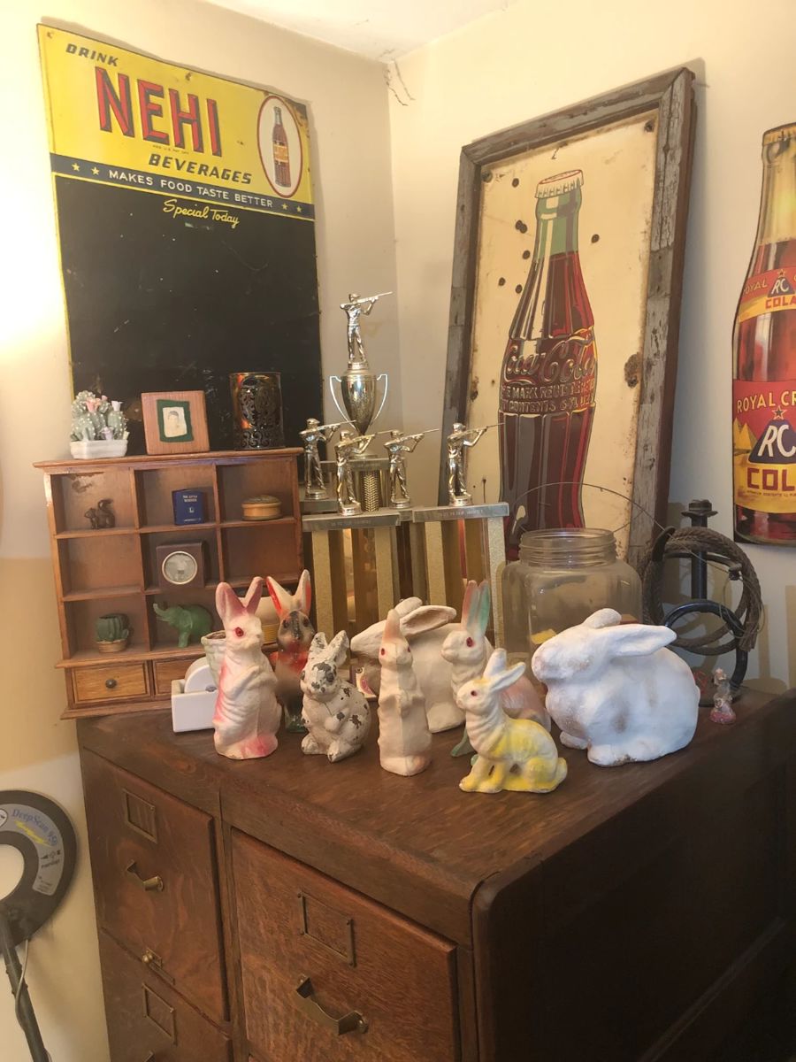 Vintage NEHI Chalk Board Frame White Metal Coke Bottle.